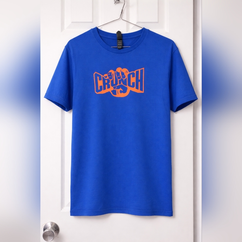 #24 District Blue Graphic T-Shirt Men’s Large Orange Logo Short Sleeve Tee